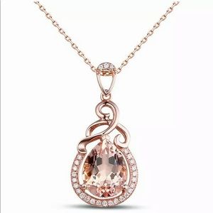 Huitan Rose Gold Teardrop Necklace